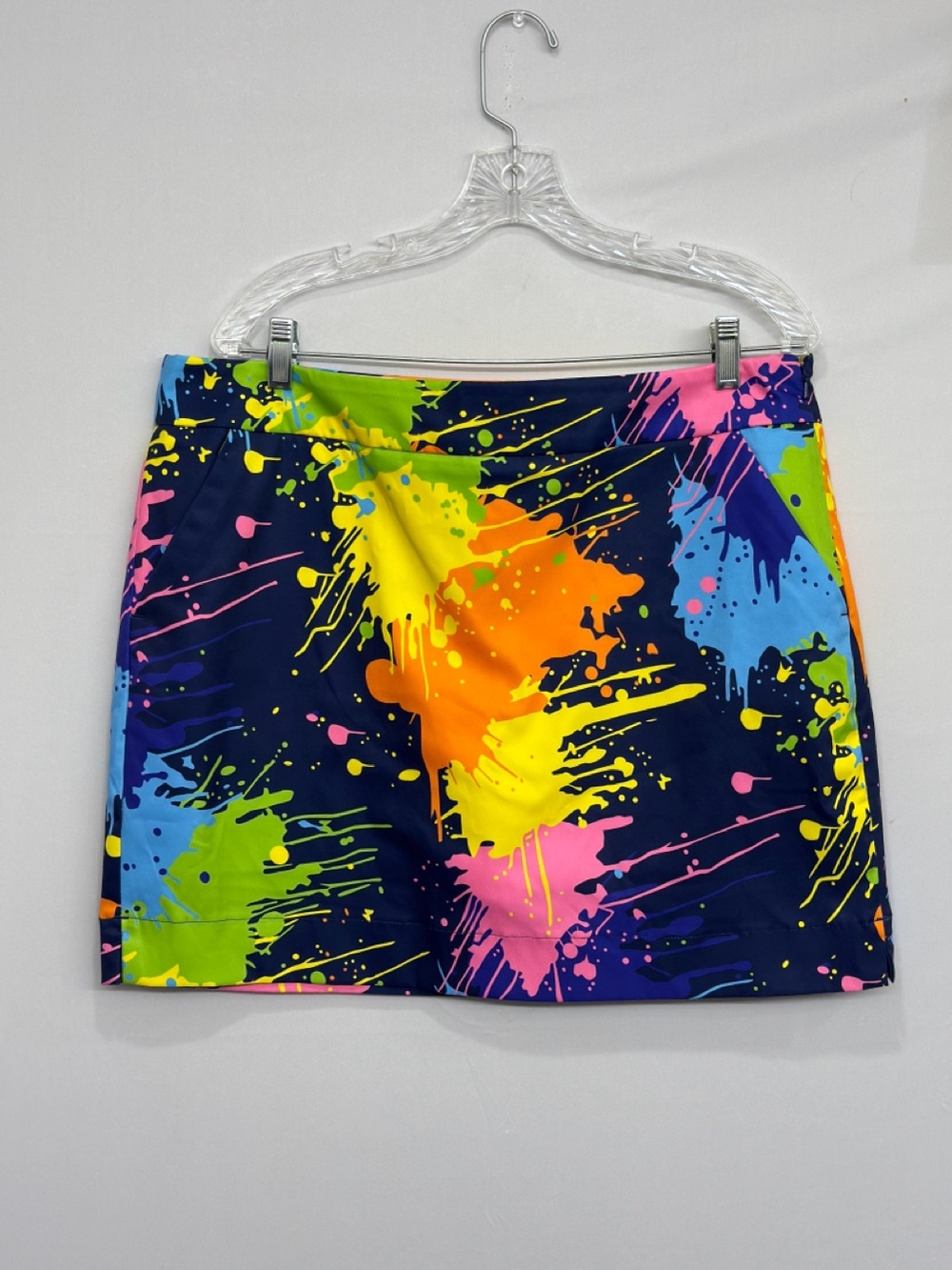Loudmouth Skort Womens 14 Multicolor Splatterific StretchTech Golf Skirt Shorts